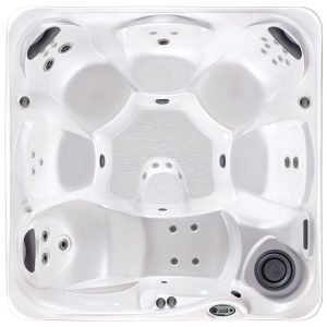 ULTIMATE 6 — WLA 735L in Alpine White, overhead view showing the full lounger and five seats